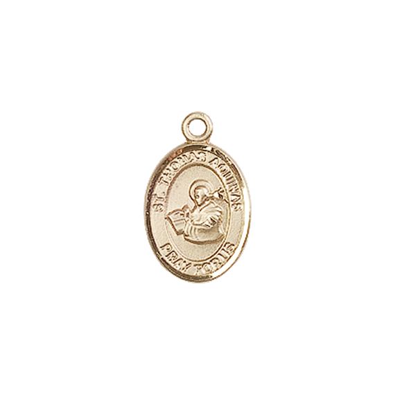 14KT GOLD ST THOMAS AQUINAS MEDAL - 1/2" x 1/4"