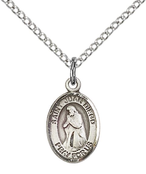 STERLING SILVER ST JUAN DIEGO PENDANT WITH CHAIN - 1/2" x 1/4"