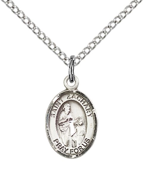 STERLING SILVER ST ZACHARY PENDANT WITH CHAIN - 1/2" x 1/4"