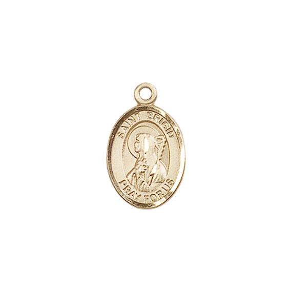 14KT GOLD ST BRIGID OF IRELAND MEDAL - 1/2" x 1/4"