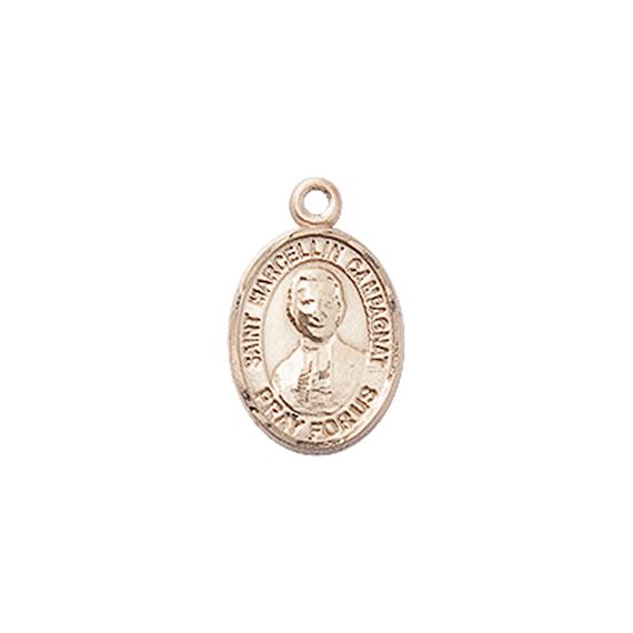 14KT GOLD ST MARCELLIN CHAMPAGNAT MEDAL - 1/2" x 1/4"