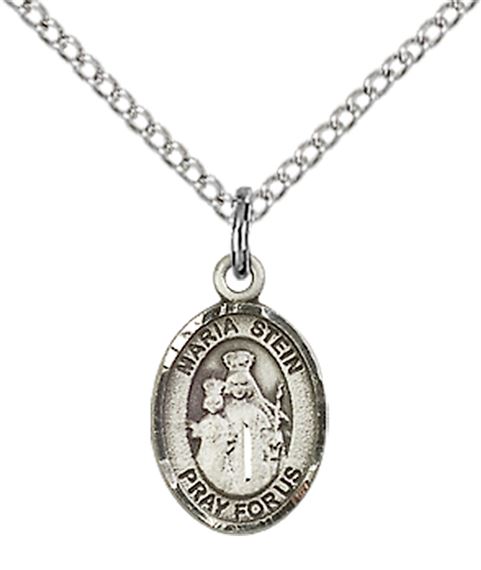 STERLING SILVER MARIA STEIN PENDANT WITH CHAIN - 1/2" x 1/4"