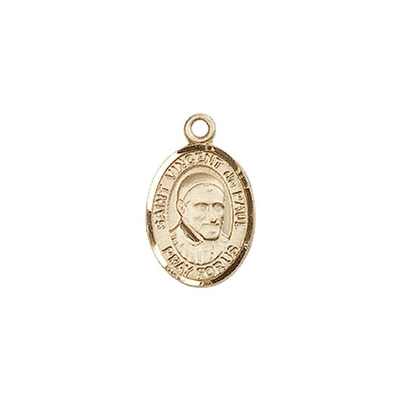 14KT GOLD ST VINCENT DE PAUL MEDAL - 1/2" x 1/4"