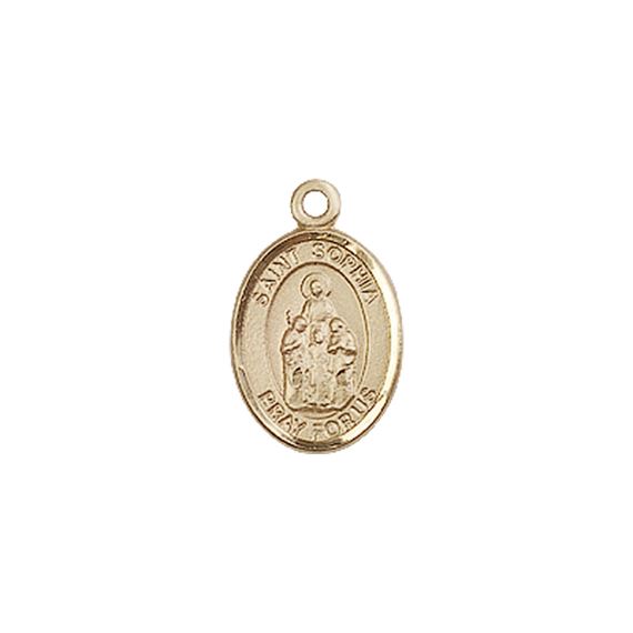 14KT GOLD ST SOPHIA MEDAL - 1/2" x 1/4"