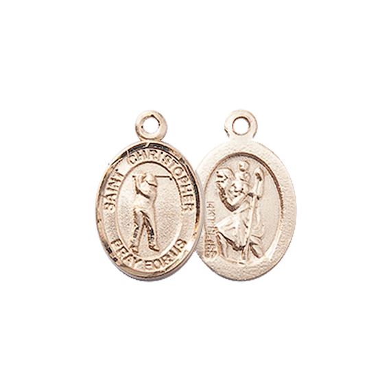 14KT GOLD ST CHRISTOPHER-GOLF MEDAL - 1/2" x 1/4"