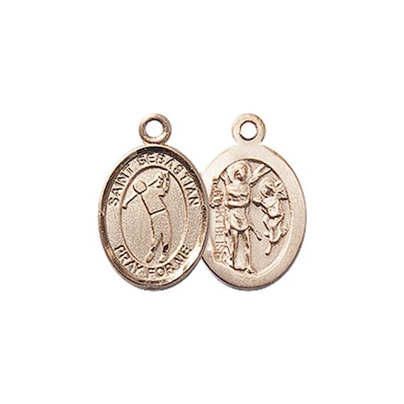 14KT GOLD ST SEBASTIAN-GOLF MEDAL - 1/2" x 1/4"