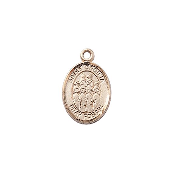 14KT GOLD ST CECILIA-CHOIR MEDAL - 1/2" x 1/4"