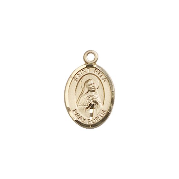 14KT GOLD ST RITA-BASEBALL MEDAL - 1/2" x 1/4"