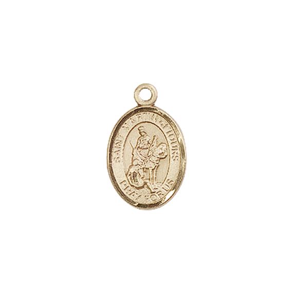 14KT GOLD ST MARTIN OF TOURS MEDAL - 1/2" x 1/4"