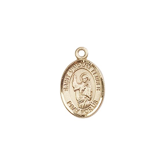 14KT GOLD ST VINCENT FERRER MEDAL - 1/2" x 1/4"