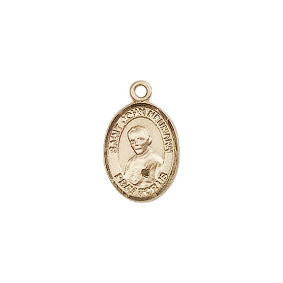 14KT GOLD ST JOHN NEUMANN MEDAL - 1/2" x 1/4"