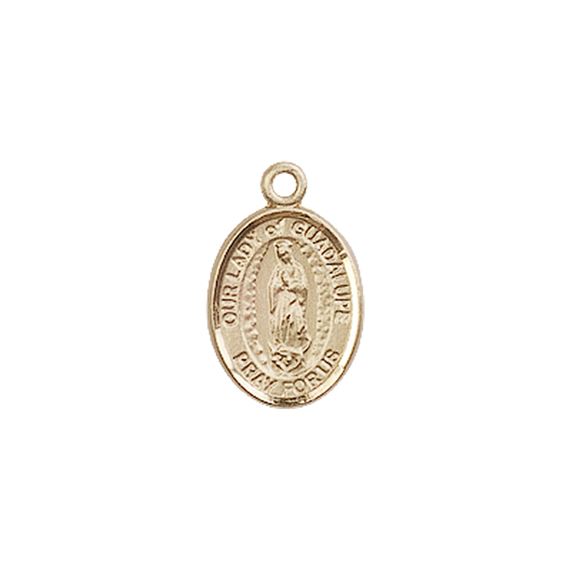 14KT GOLD OUR LADY OF GUADALUPE MEDAL - 1/2" x 1/4"