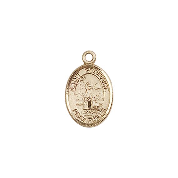 14KT GOLD ST GERMAINE COUSIN MEDAL - 1/2" x 1/4"