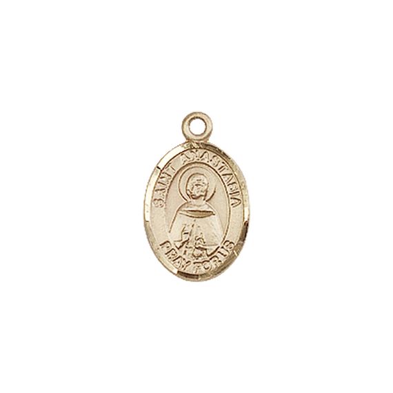 14KT GOLD ST ANASTASIA MEDAL - 1/2" x 1/4"