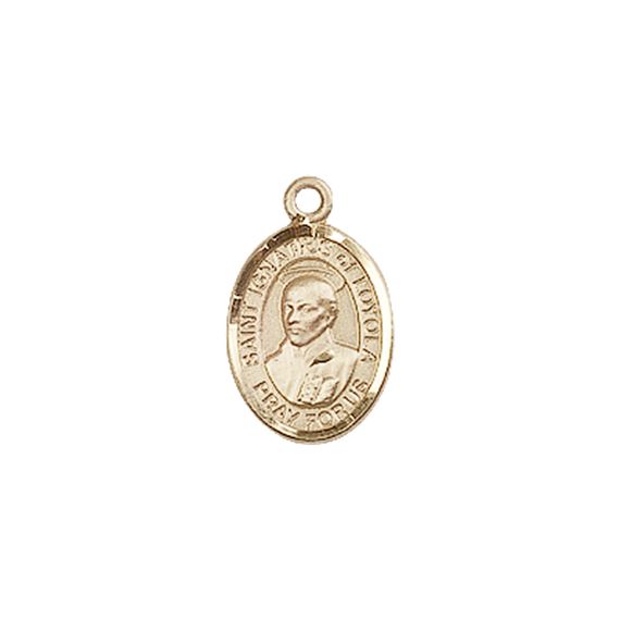 14KT GOLD ST IGNATIUS OF LOYOLA MEDAL - 1/2" x 1/4"