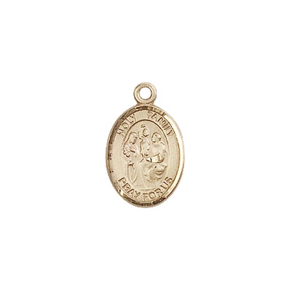14KT GOLD HOLY FAMILY MEDAL - 1/2" x 1/4"