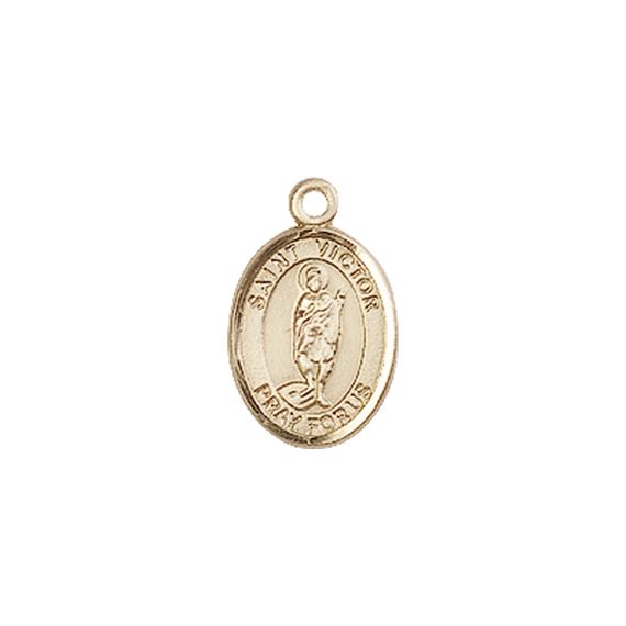 14KT GOLD ST VICTOR OF MARSEILLES MEDAL - 1/2" x 1/4"