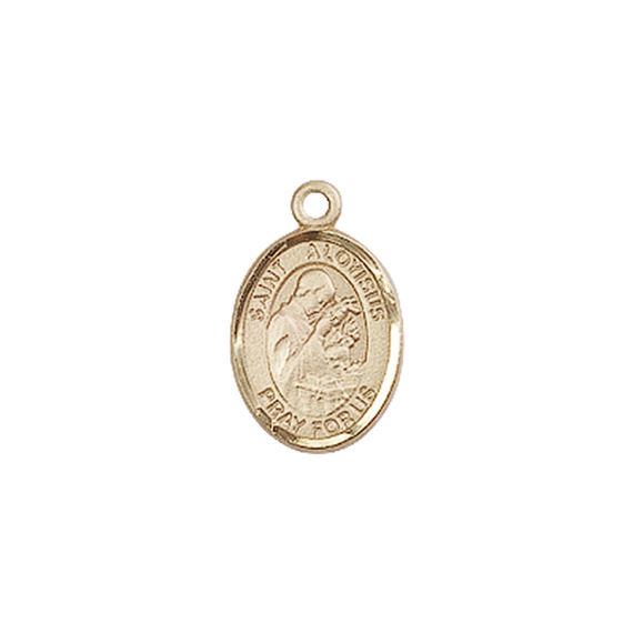 14KT GOLD ST ALOYSIUS GONZAGA MEDAL - 1/2" x 1/4"