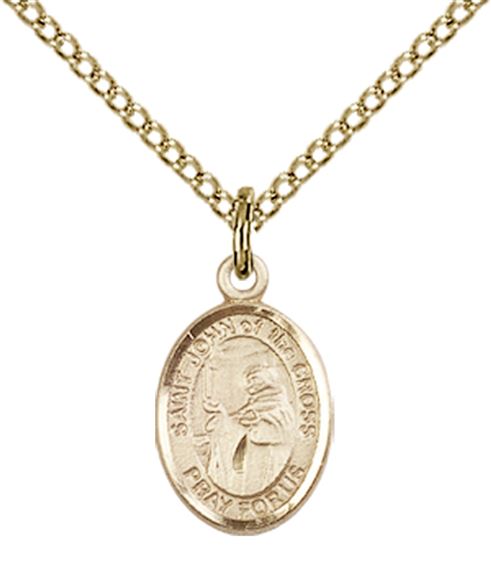 14KT GOLD FILLED ST JOHN OF THE CROSS PENDANT WITH CHAIN - 1/2" x 1/4"
