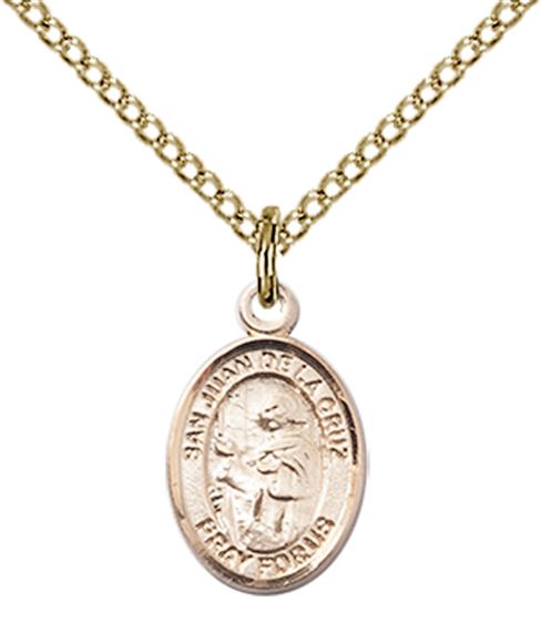 14KT GOLD FILLED SAN JUAN DE LA CRUZ PENDANT WITH CHAIN - 1/2" x 1/4"