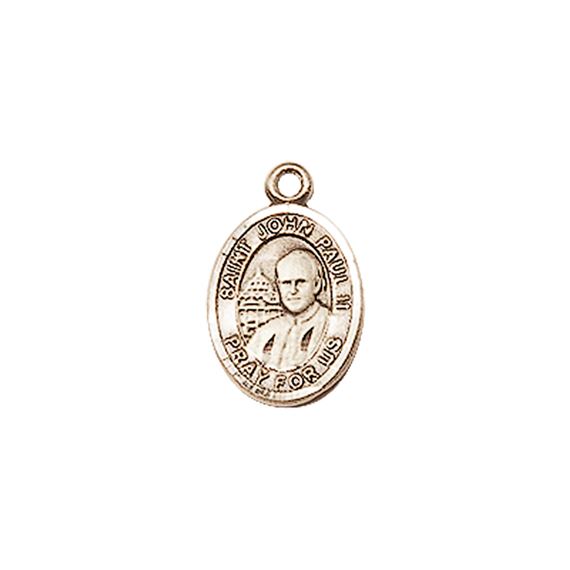 14KT GOLD ST JOHN PAUL II MEDAL - 1/2" x 1/4"