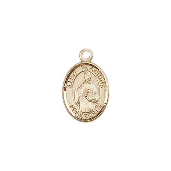 14KT GOLD ST PLACIDUS MEDAL - 1/2" x 1/4"