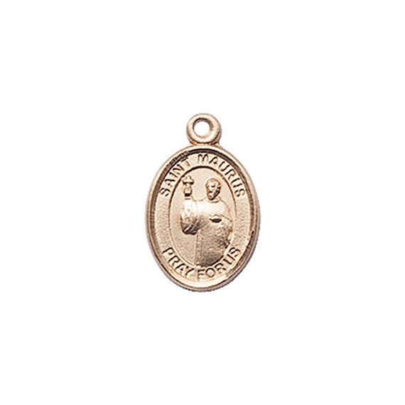 14KT GOLD ST MAURUS MEDAL - 1/2" x 1/4"