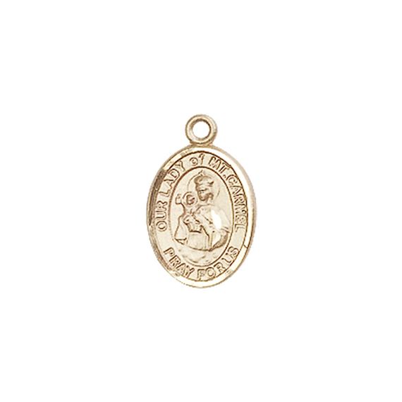 14KT GOLD OUR LADY OF MOUNT CARMEL MEDAL - 1/2" x 1/4"