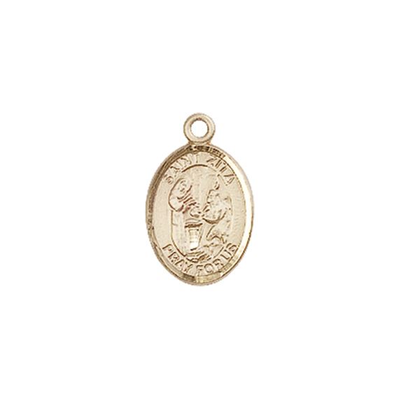 14KT GOLD ST ZITA MEDAL - 1/2" x 1/4"