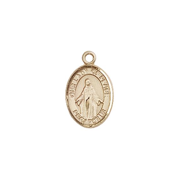 14KT GOLD OUR LADY OF PEACE MEDAL - 1/2" x 1/4"