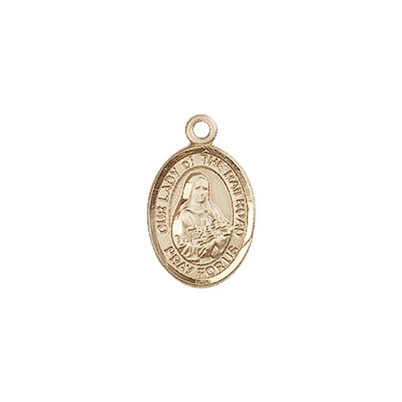 14KT GOLD OUR LADY OF THE RAILROAD MEDAL - 1/2" x 1/4"