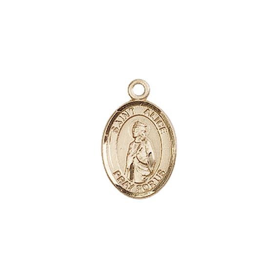 14KT GOLD ST ALICE MEDAL - 1/2" x 1/4"