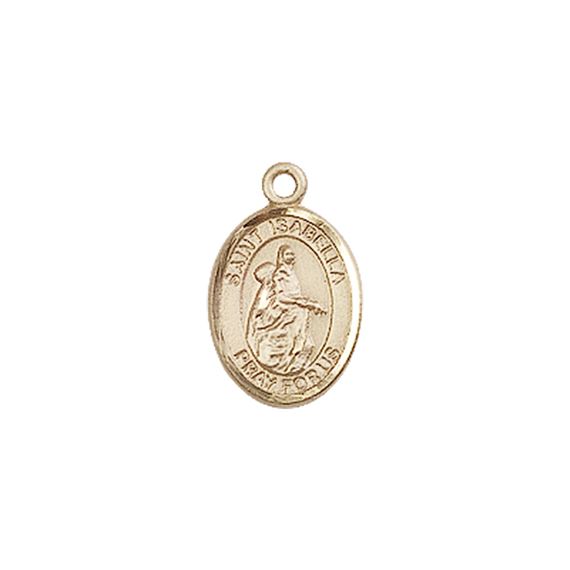 14KT GOLD ST ISABELLA OF PORTUGAL MEDAL - 1/2" x 1/4"