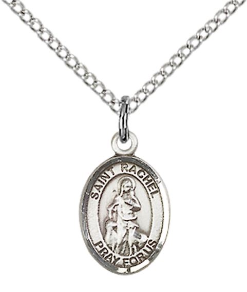 STERLING SILVER ST RACHEL PENDANT WITH CHAIN - 1/2" x 1/4"