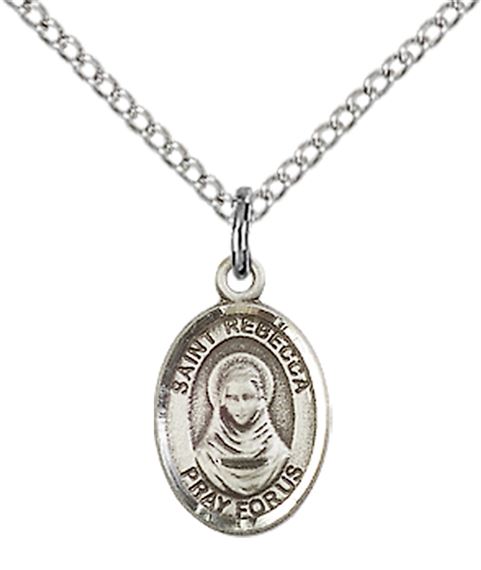 STERLING SILVER ST REBECCA PENDANT WITH CHAIN - 1/2" x 1/4"