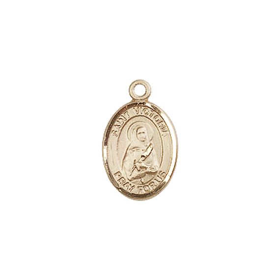 14KT GOLD ST VICTORIA MEDAL - 1/2" x 1/4"