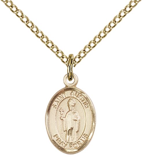 14KT GOLD FILLED ST AUSTIN PENDANT WITH CHAIN - 1/2" x 1/4"