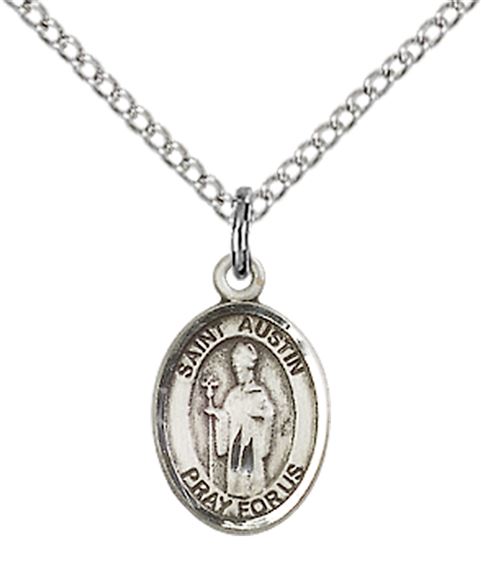 STERLING SILVER ST AUSTIN PENDANT WITH CHAIN - 1/2" x 1/4"