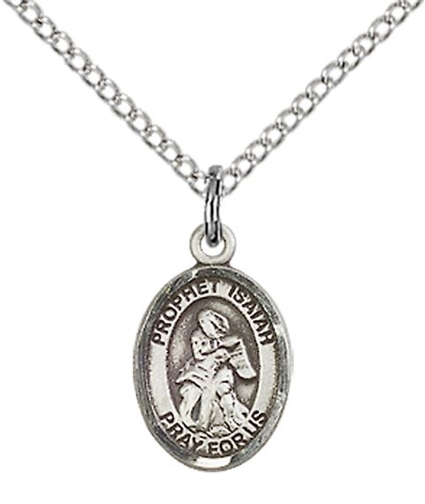 STERLING SILVER ST ISAIAH PENDANT WITH CHAIN - 1/2" x 1/4"