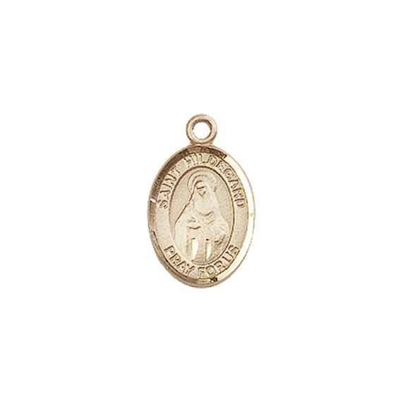14KT GOLD ST HILDEGARD VON BINGEN MEDAL - 1/2" x 1/4"