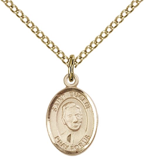 14KT GOLD FILLED ST EUGENE DE MAZENOD PENDANT WITH CHAIN - 1/2" x 1/4"