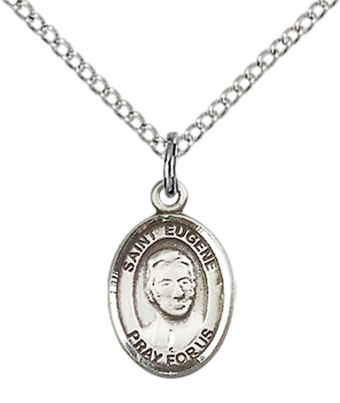 STERLING SILVER ST EUGENE DE MAZENOD PENDANT WITH CHAIN - 1/2" x 1/4"