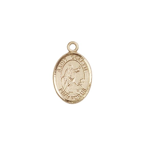 14KT GOLD ST COLETTE MEDAL - 1/2" x 1/4"