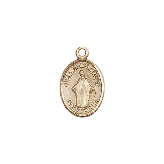 14KT GOLD OUR LADY OF AFRICA MEDAL - 1/2" x 1/4"