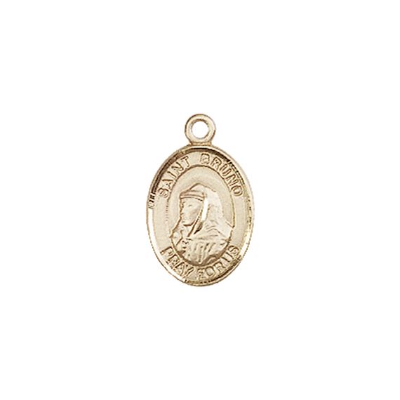 14KT GOLD ST BRUNO MEDAL - 1/2" x 1/4"