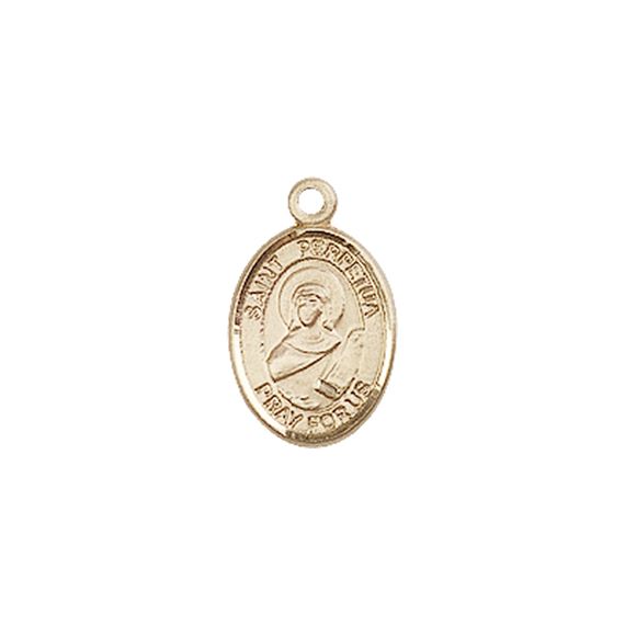 14KT GOLD ST PERPETUA MEDAL - 1/2" x 1/4"