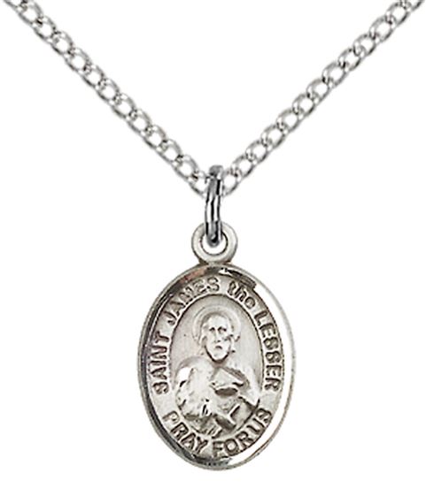 STERLING SILVER ST JAMES THE LESSER PENDANT WITH CHAIN - 1/2" x 1/4"
