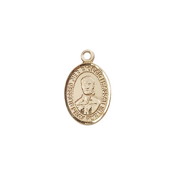 14KT GOLD BLESSED PIER GIORGIO FRASSATI MEDAL - 1/2" x 1/4"