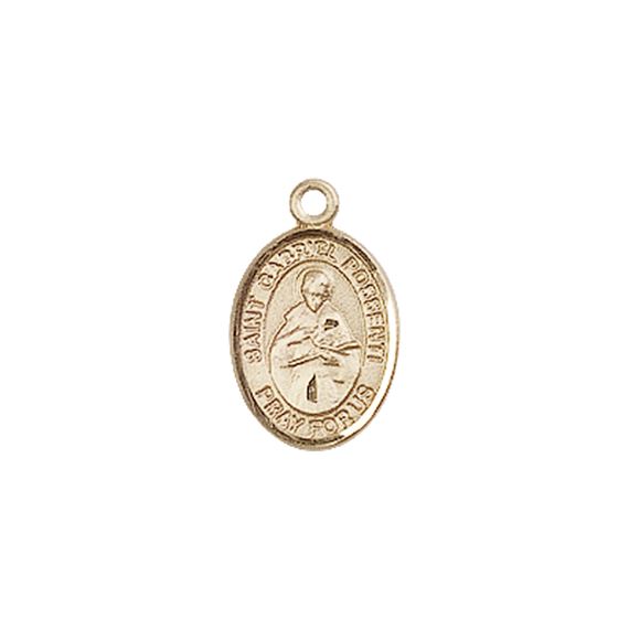 14KT GOLD ST GABRIEL POSSENTI MEDAL - 1/2" x 1/4"