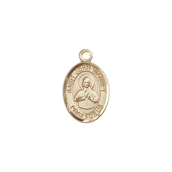 14KT GOLD ST JOHN VIANNEY MEDAL - 1/2" x 1/4"
